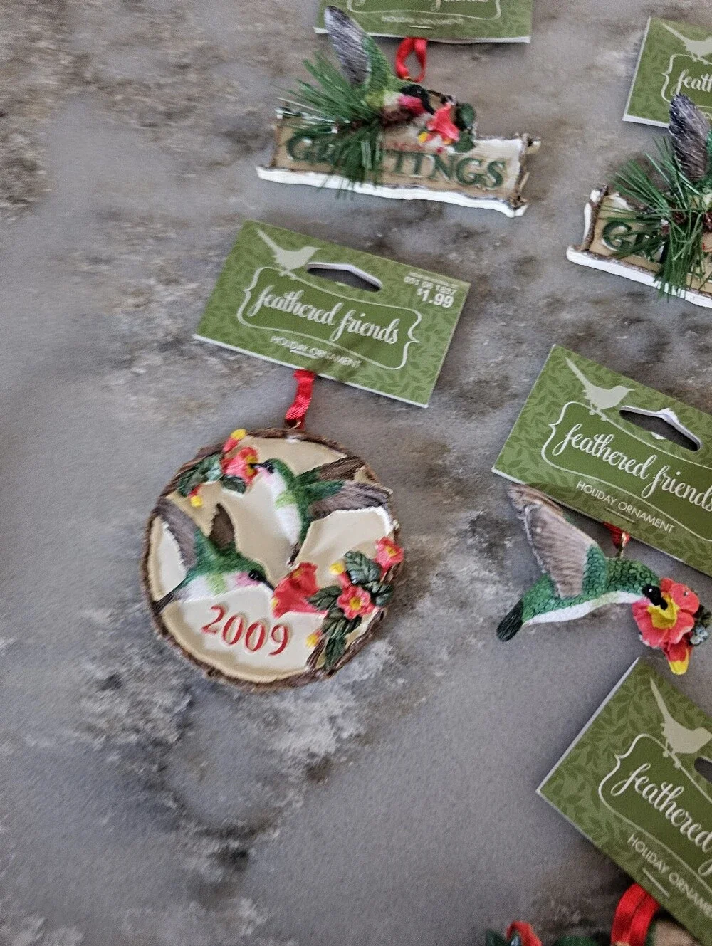 Target Feathered Friends Ornaments Lot 8 Hummingbird Christmas 2009 Birds NWT
